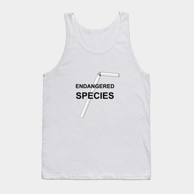 Straw Endangered Species No Straws Tank Top by KevinWillms1